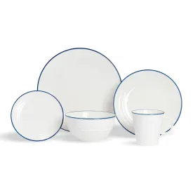 20pc Farmhouse White Dinner Set - By Nicola Spring