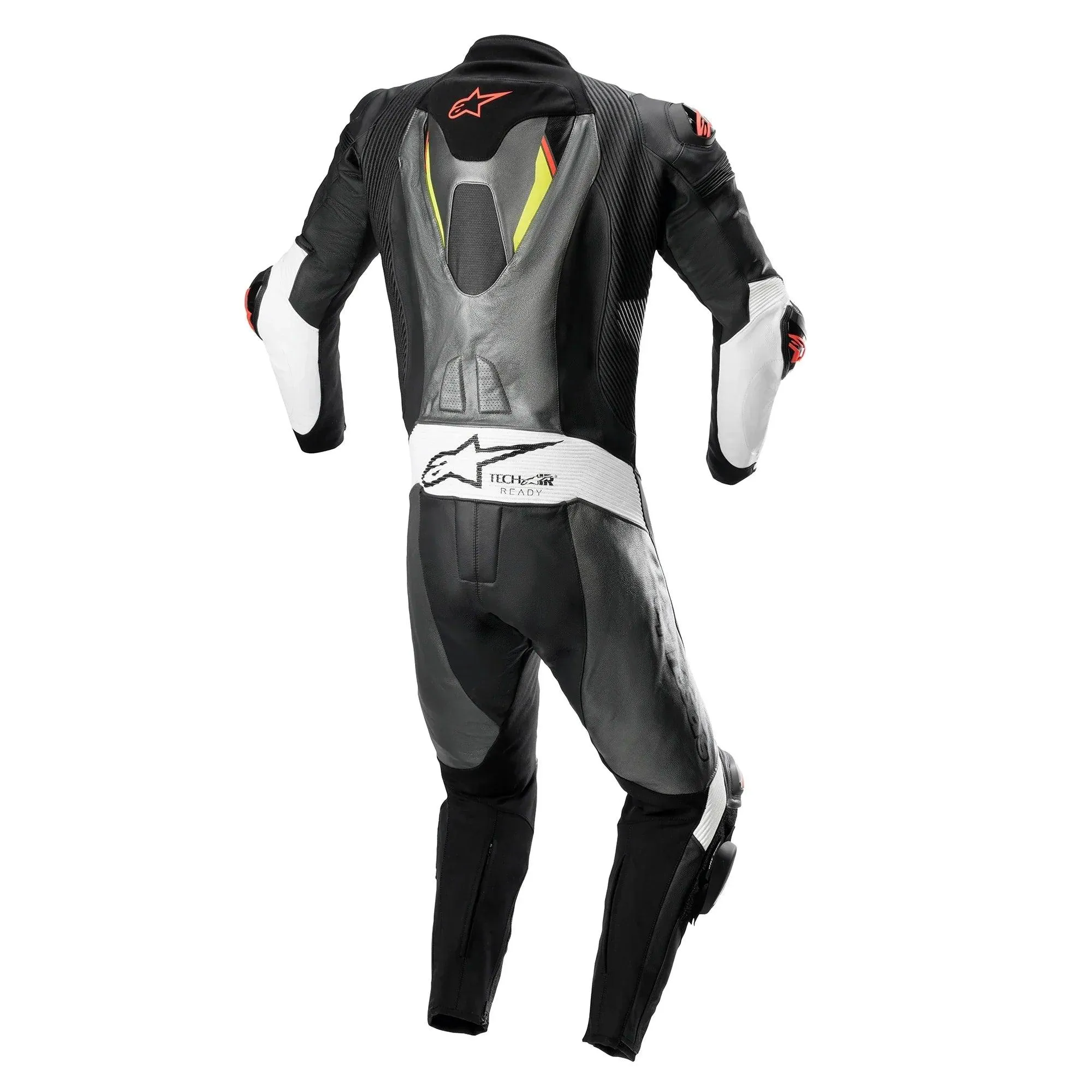 Alpinestars Missile Ignition V2 1-Piece Leather Suit Metallic Gray/Black/Yellow/Red Fluo