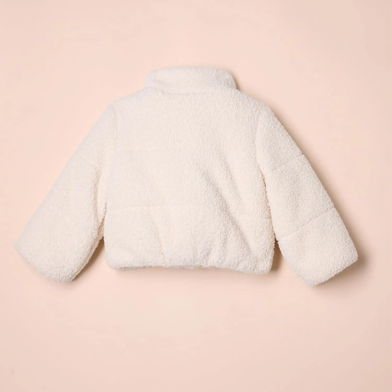 Amazon Essentials Girls and Toddlers' Cropped Full-Zip Puffer Jacket (Quilted Matte or Sherpa Fleece)