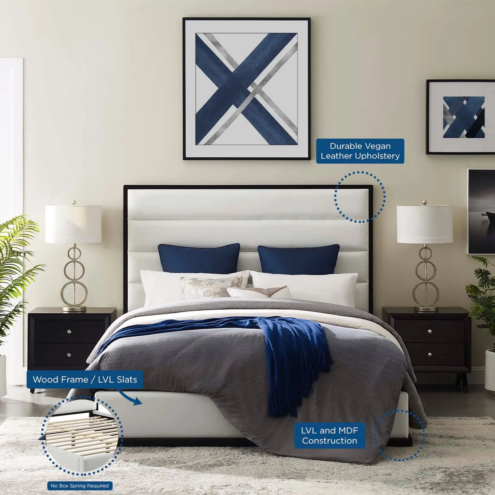 Ashland Faux Leather Platform Bed by Modway