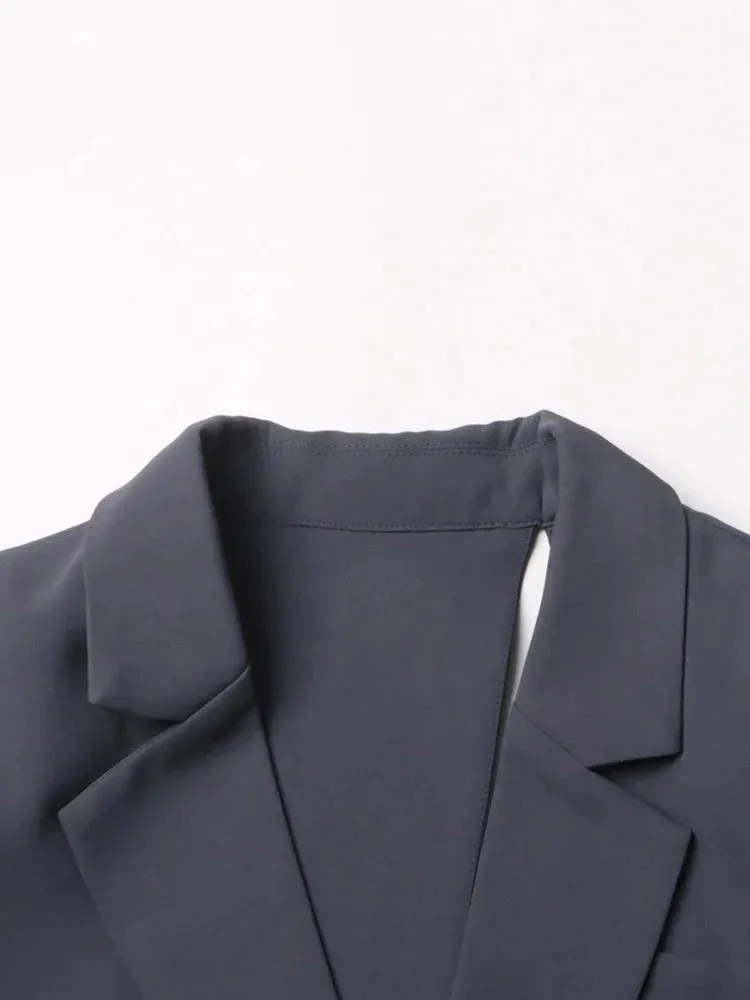 Asymmetrische Blazer - Grijs - 100% Polyester