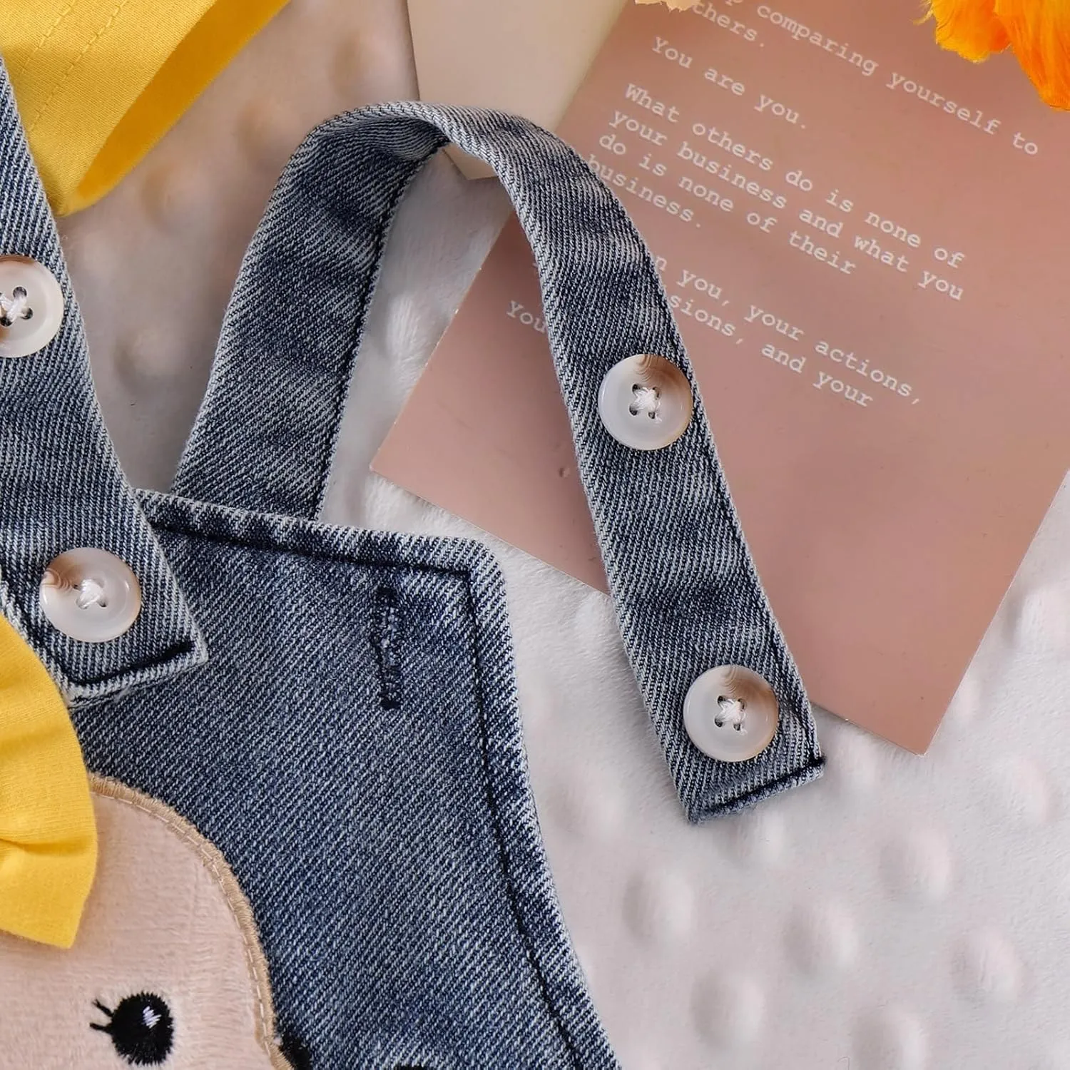 Baby Girl Clothes Newborn Baby Girl Romper Ruffle Short Sleeve Cute Bear Cartoon Jeans Skirt Outfit Set 0-18 Months