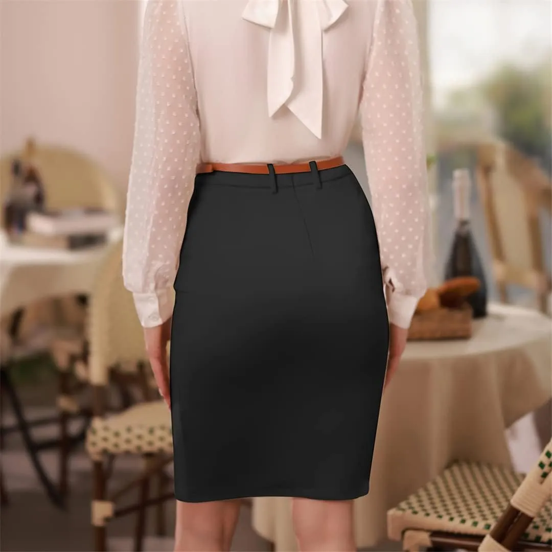 Bollrllr Women's Retro Pencil Skirt Hip Lifting High Waist Tight Skirt Business Office Work Skirt