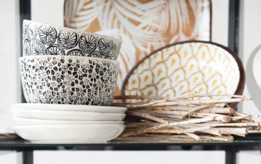 Botanist Hand-Stamped Bowl with Pattern - 4 Styles