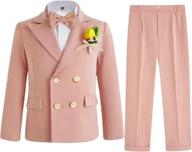Boys Suits Toddler Tuxedo Double Breasted Formal Suit Set Kids Wedding Outfit