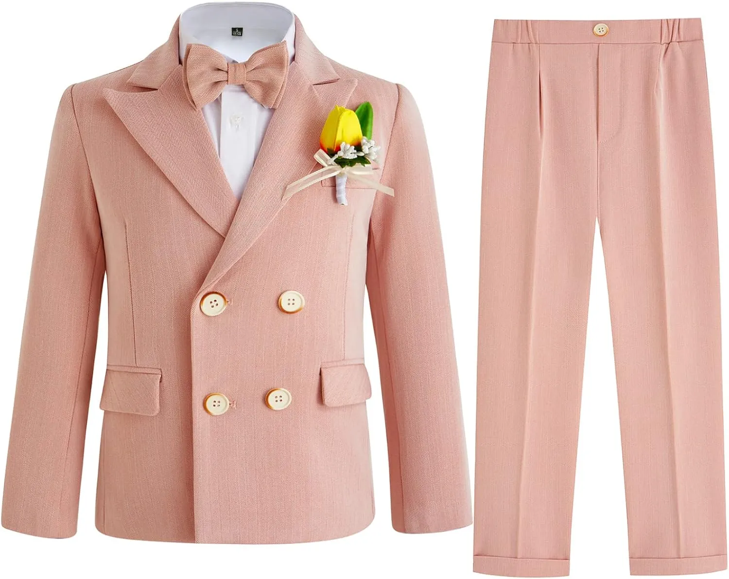Boys Suits Toddler Tuxedo Double Breasted Formal Suit Set Kids Wedding Outfit