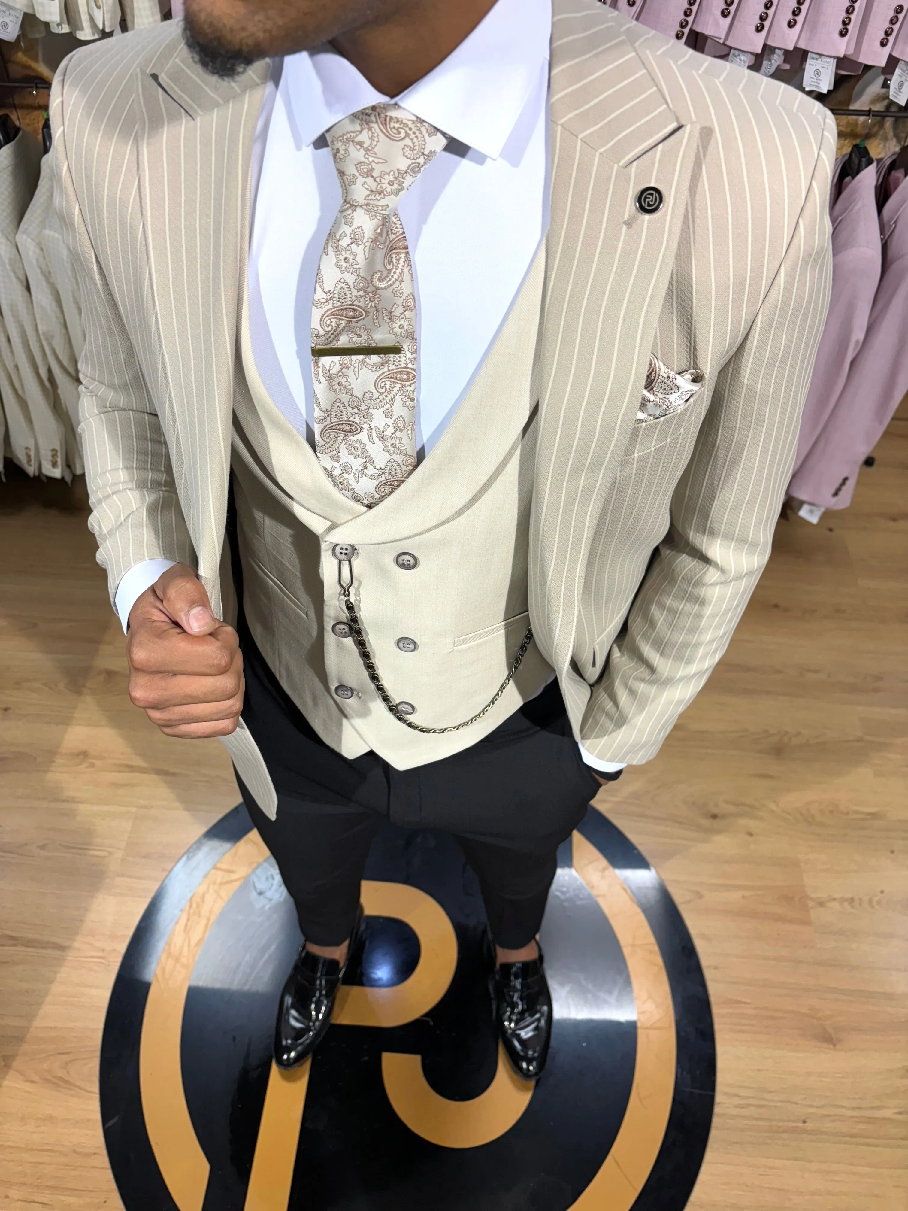 Canberra - Beige 3 Piece Suit