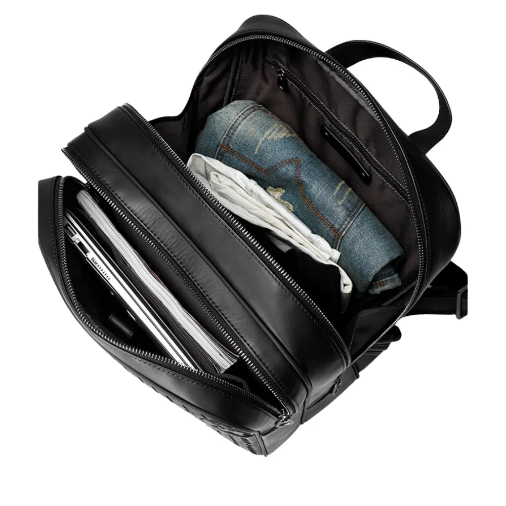 Elegant Business 14-Inches Handcrafted Woven Cowhide Leather Laptop Backpack For Women or Men