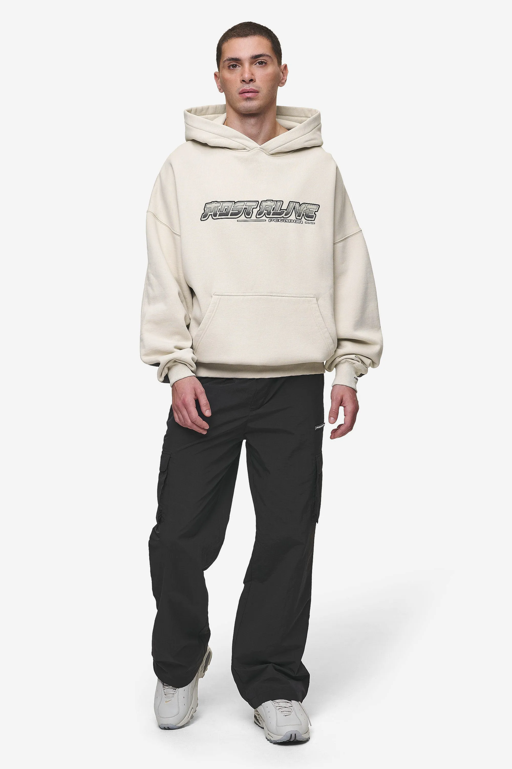 Enrith Boxy Hoodie Washed Light Beige