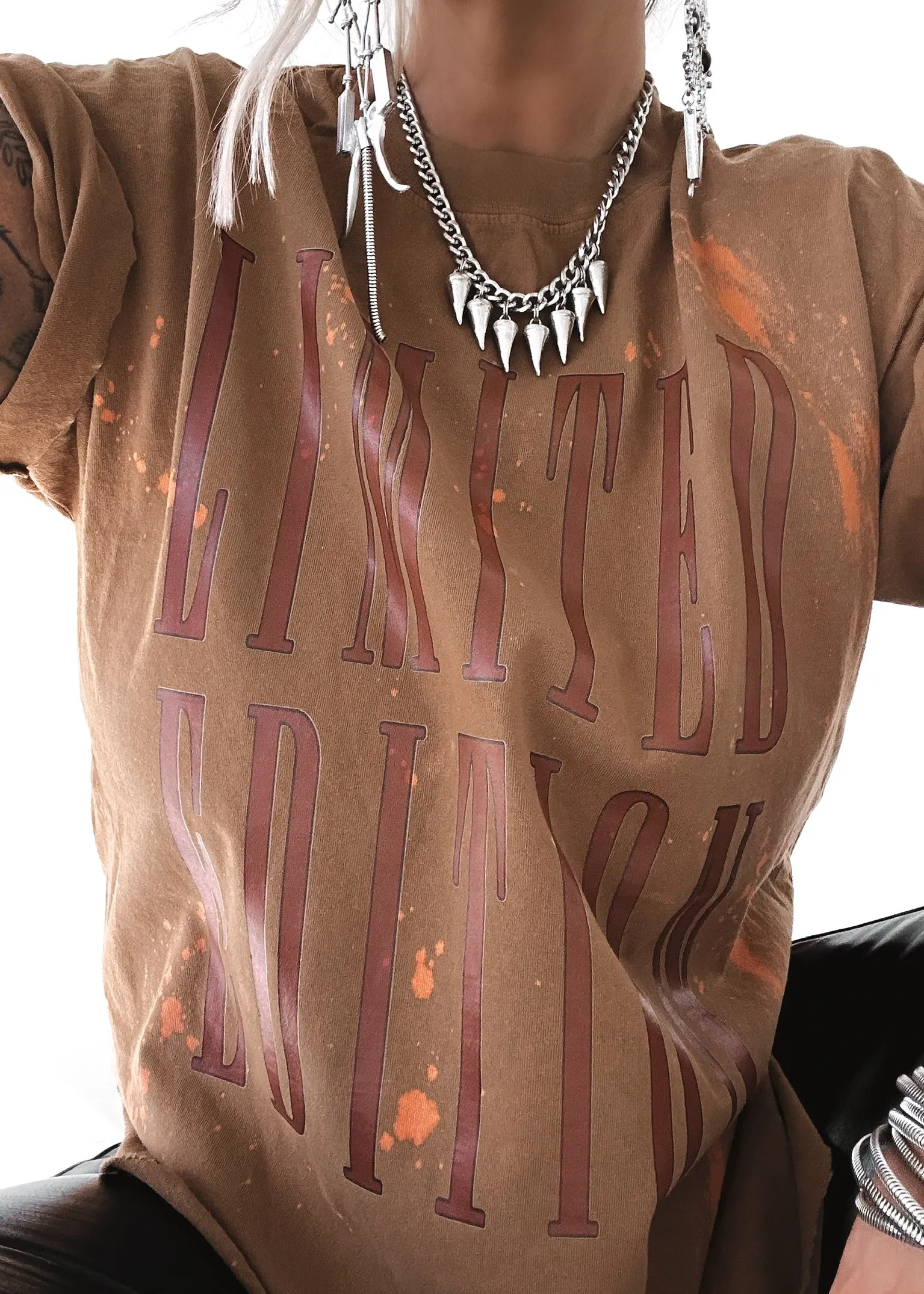 FINAL SALE: LIMITED EDITION BLEACHED OUT SIDE SLIT TEE