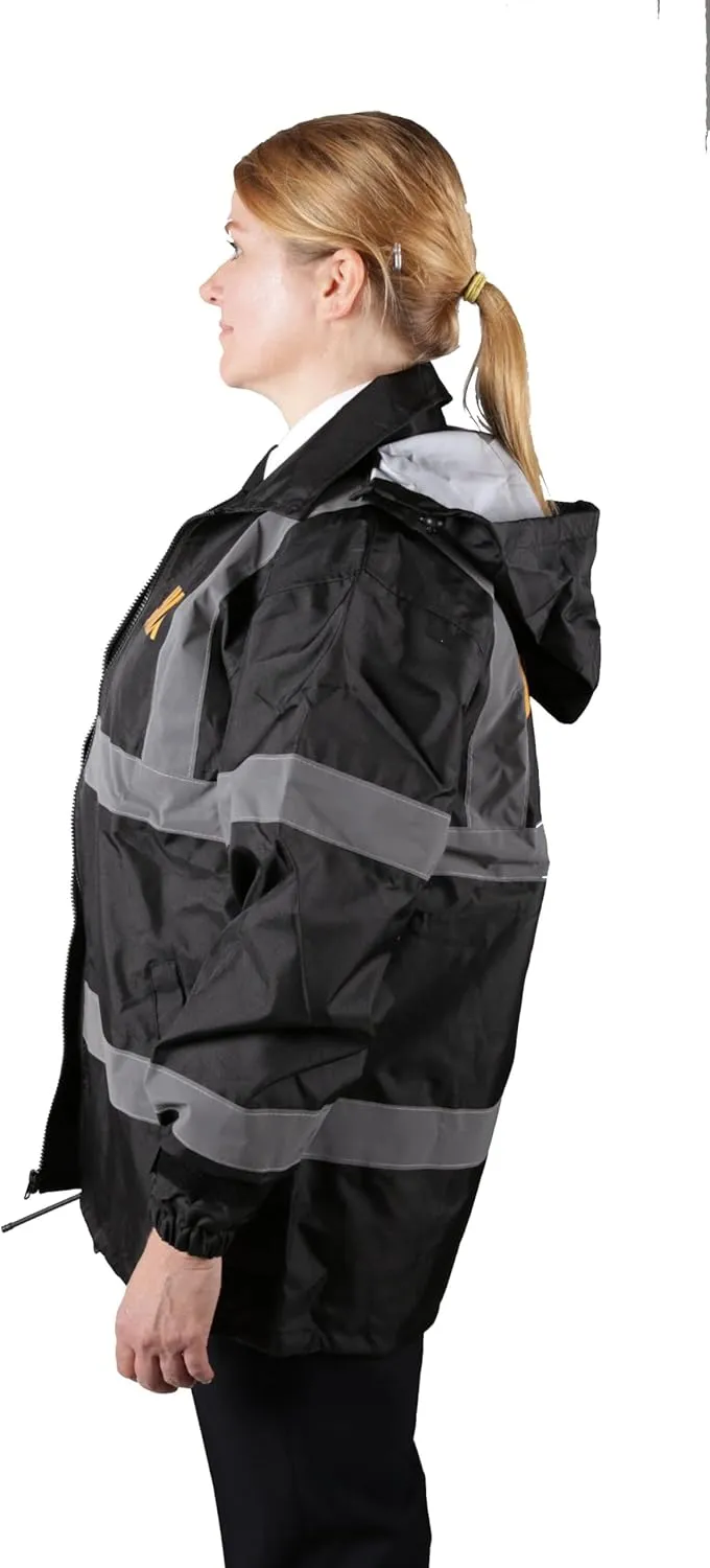 First Class High Visibility Water Resistant Raincoat Jacket and Pant With Reflective Stripes
