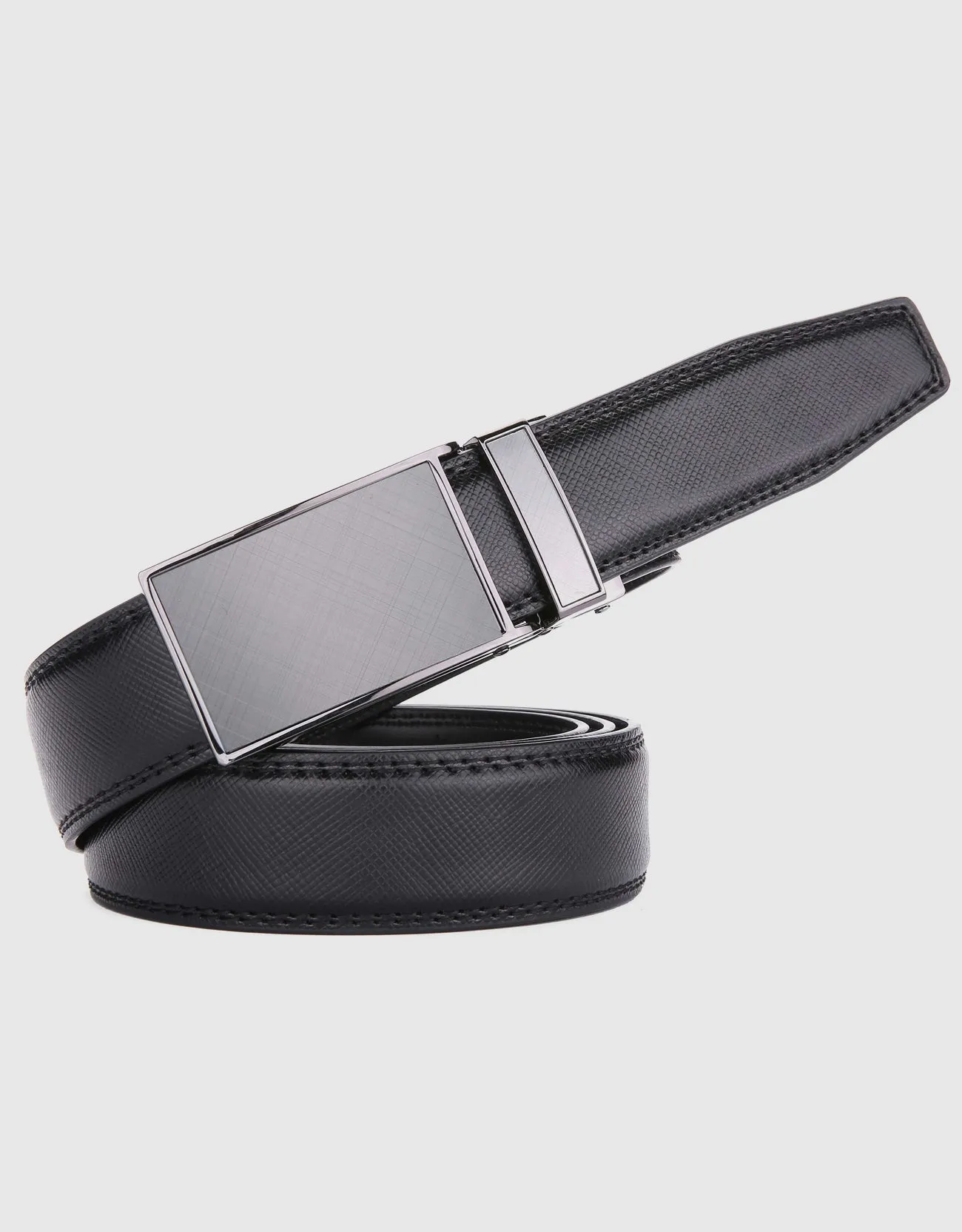 Gallery Seven Mens Leather Ratchet Belt - Adjustable Click Closure - Casual Dress Accessory