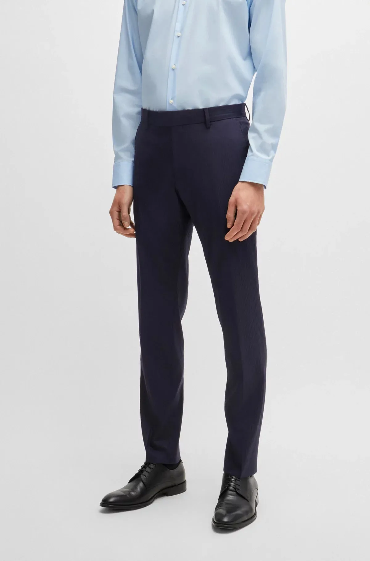 H-Huge Slim Fit Suit in a Striped Virgin-Wool Blend 50521948