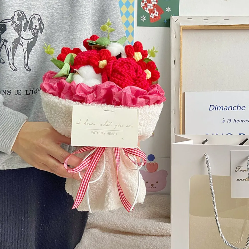 Handmade Crochet Flowers Bouquet Knitted Flowers Bouquet