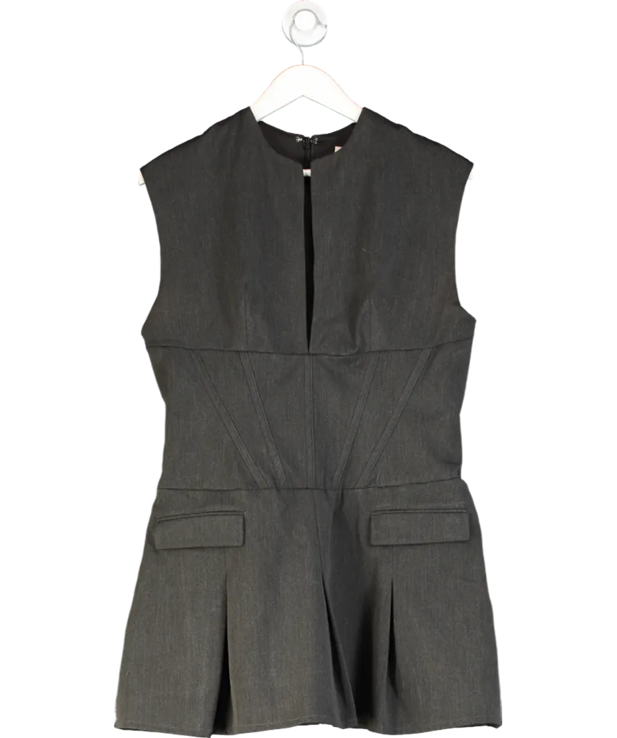 House of CB Grey Eleanor Charcoal Pleated Corset Dress Large   Plus Cup UK L