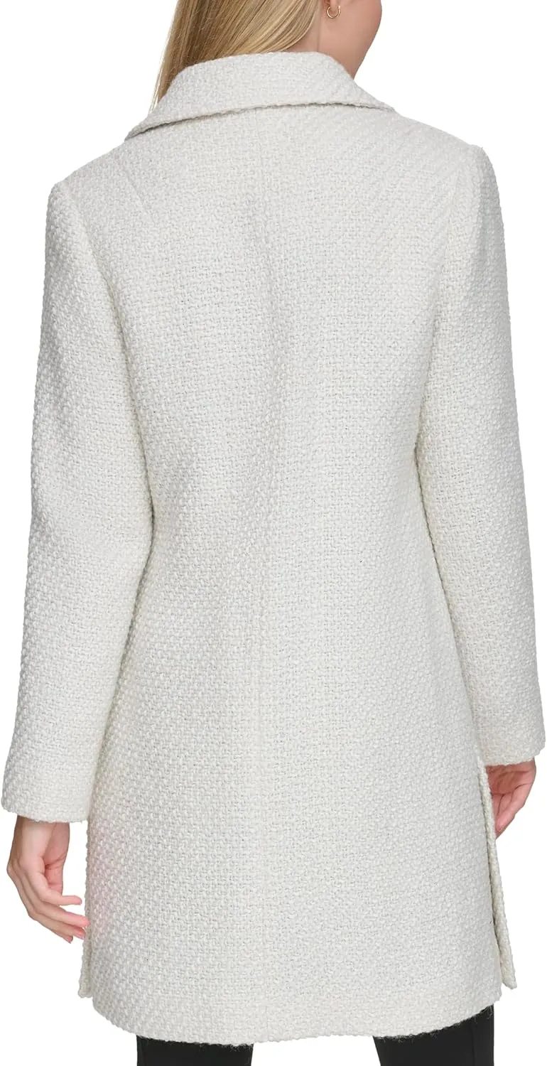 KARL LAGERFELD Women's Solid Texture Wool Classic One Button Blazer
