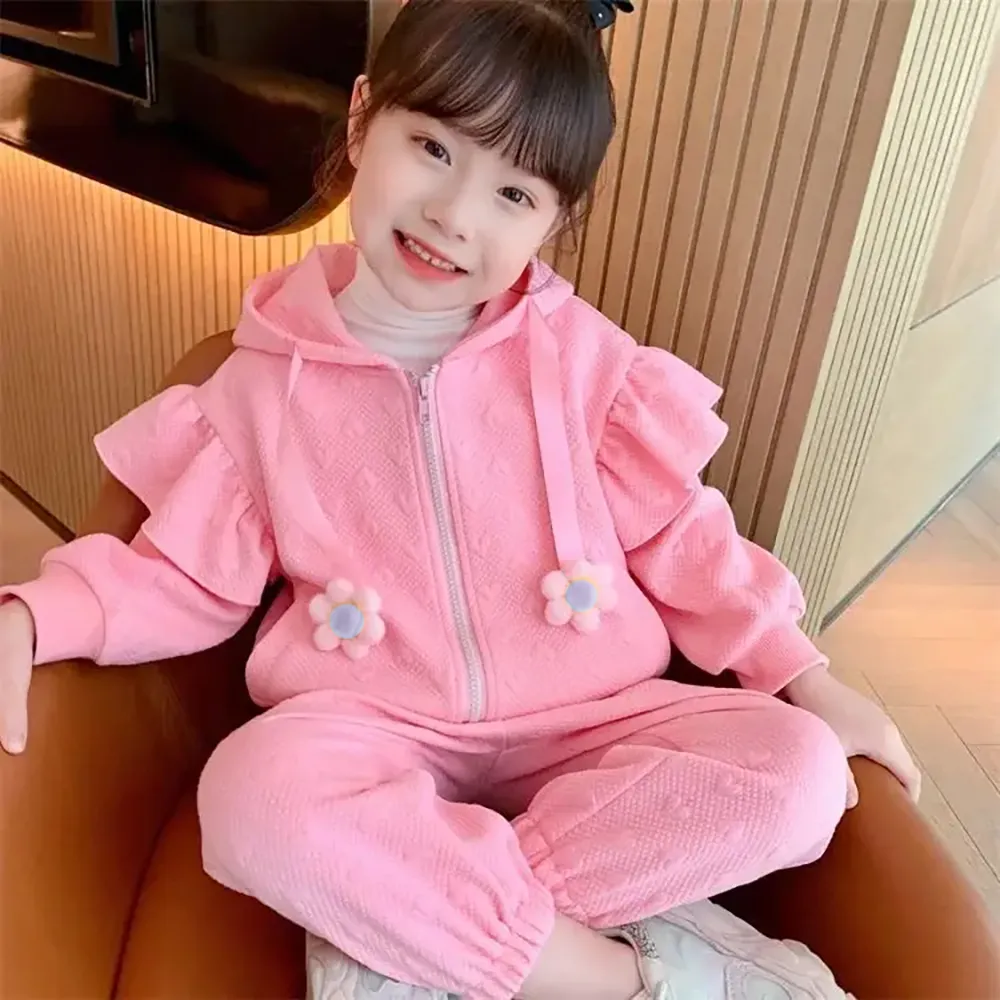 Little Surprise Box, Pink Mini Heart 2 pc Track Suit Set For Toddlers And Kids