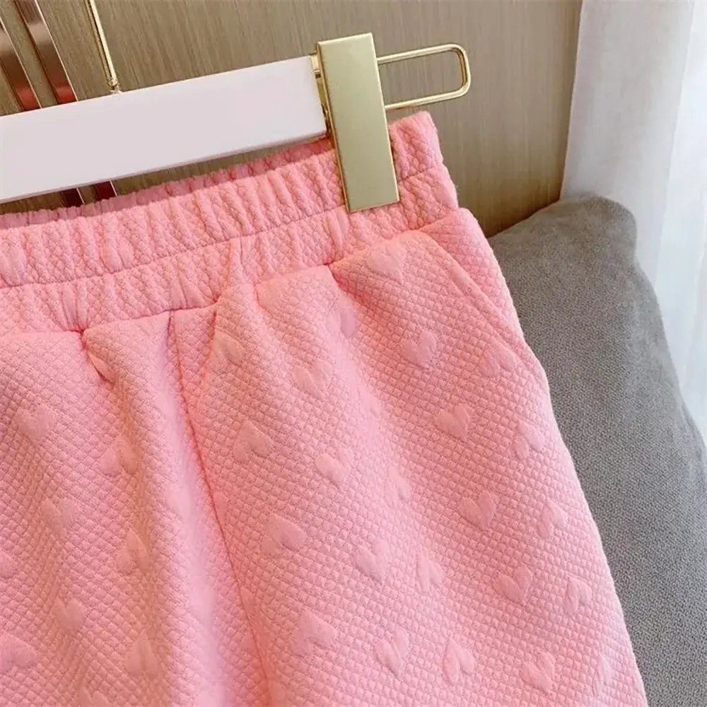 Little Surprise Box, Pink Mini Heart 2 pc Track Suit Set For Toddlers And Kids