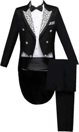 Mens 2 Pieces Luxury Embroidered Suits 1 Button Print Dinner Tuxedo Jacket Prom Wedding Elegant Blazer Dress Suit