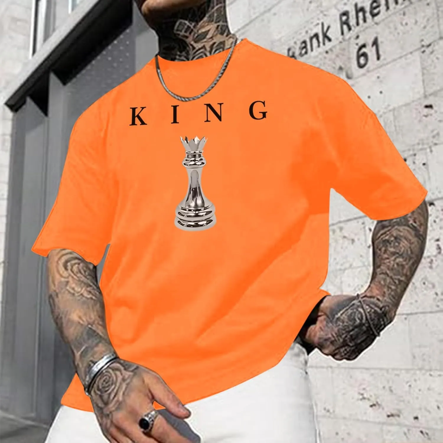 Men's King Chess Shirt Graphic Tees Designer Printed T Shirts for Men Urban Letter T-Shirt Streetwear