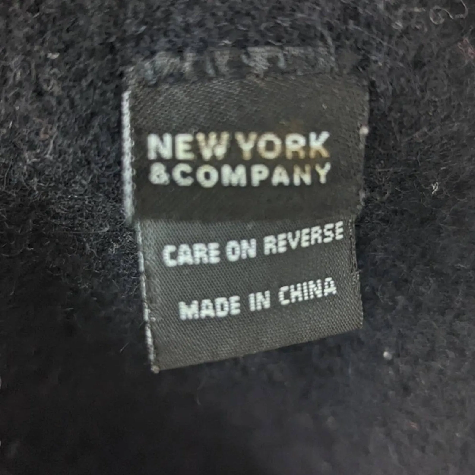 New York & Company Black Wool Basket Hat