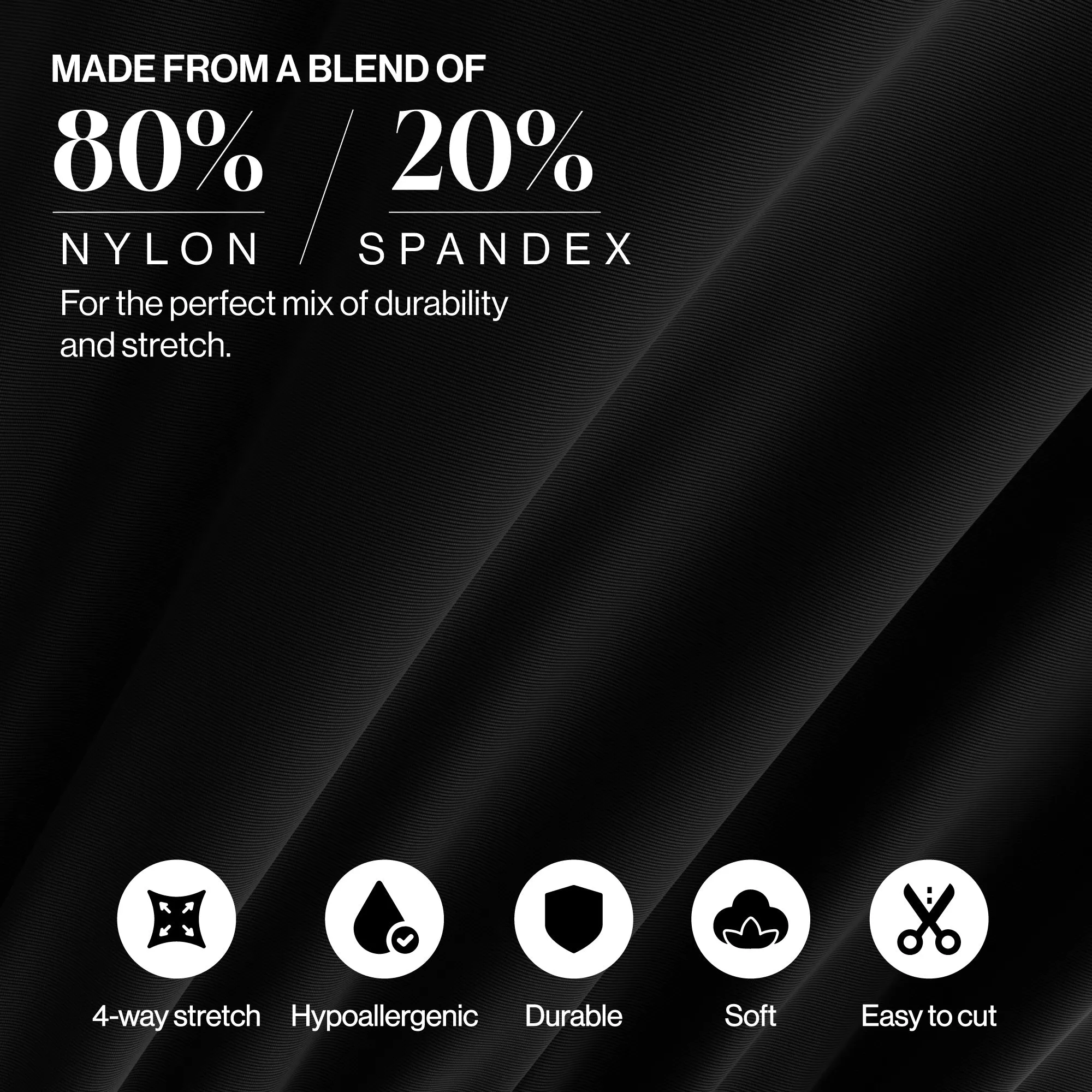 Nylon Spandex Swimwear Tricot Fabric | Black