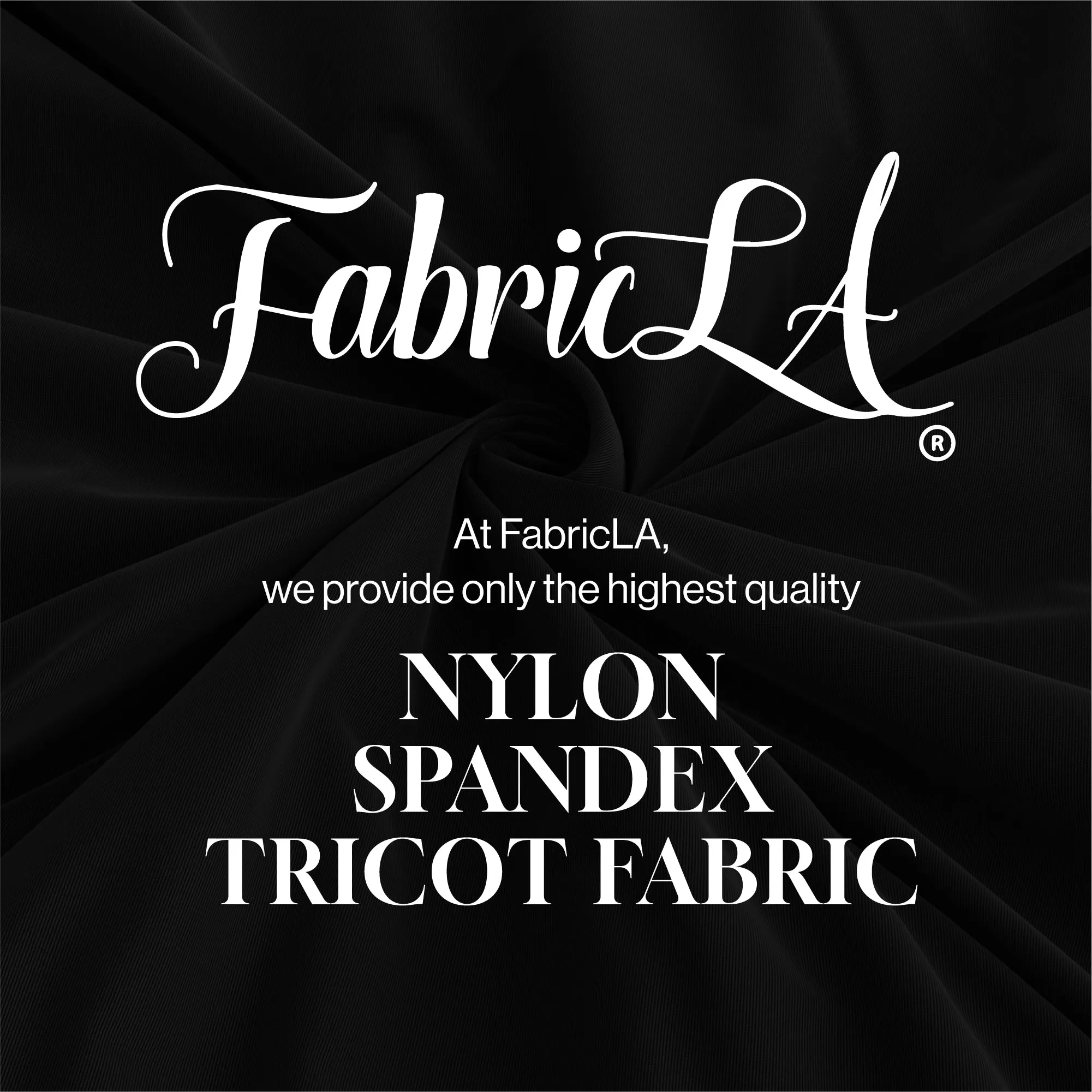 Nylon Spandex Swimwear Tricot Fabric | Black