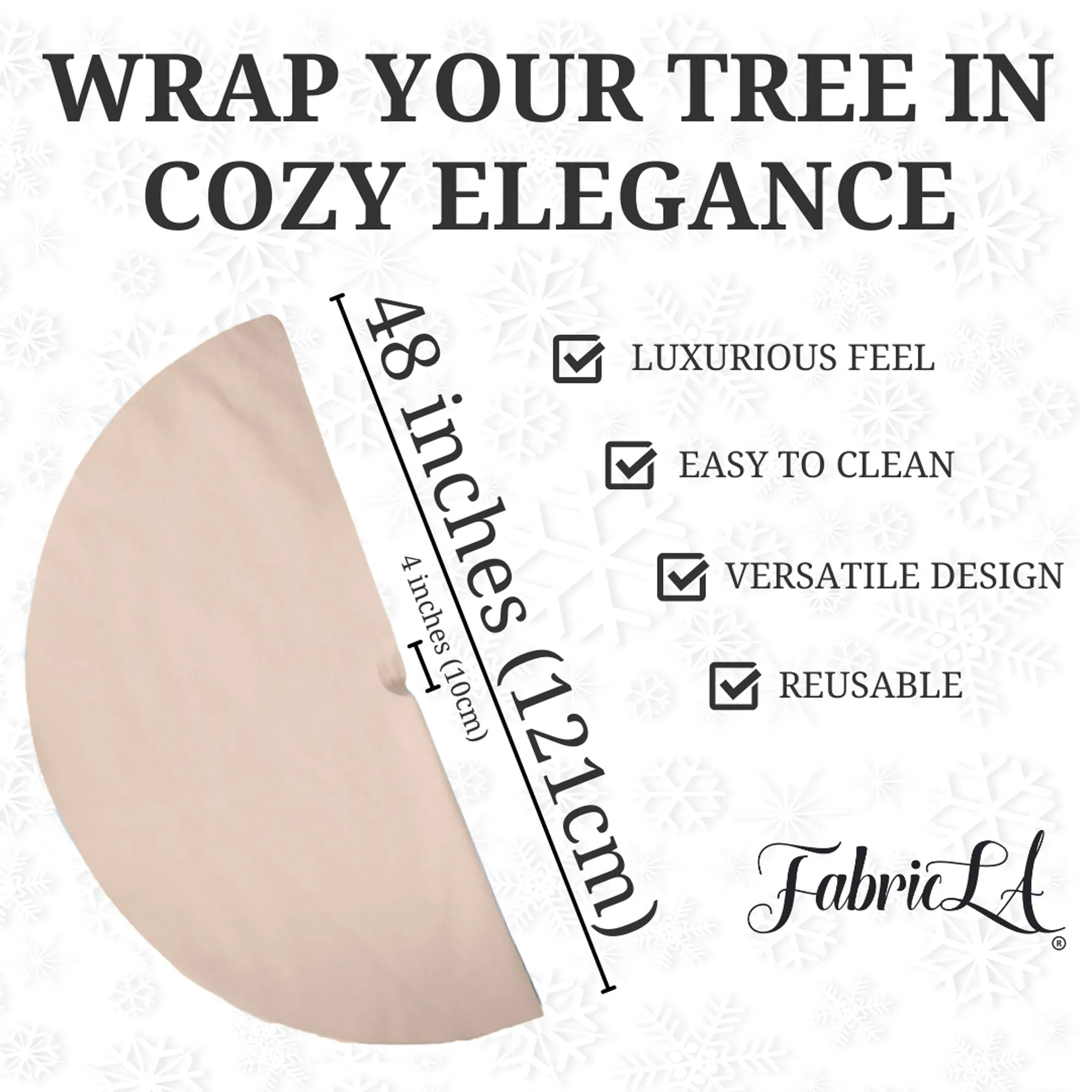 Premium Faux Fur Christmas Tree Skirt - 48 Inch | Luxurious Holiday Decorations