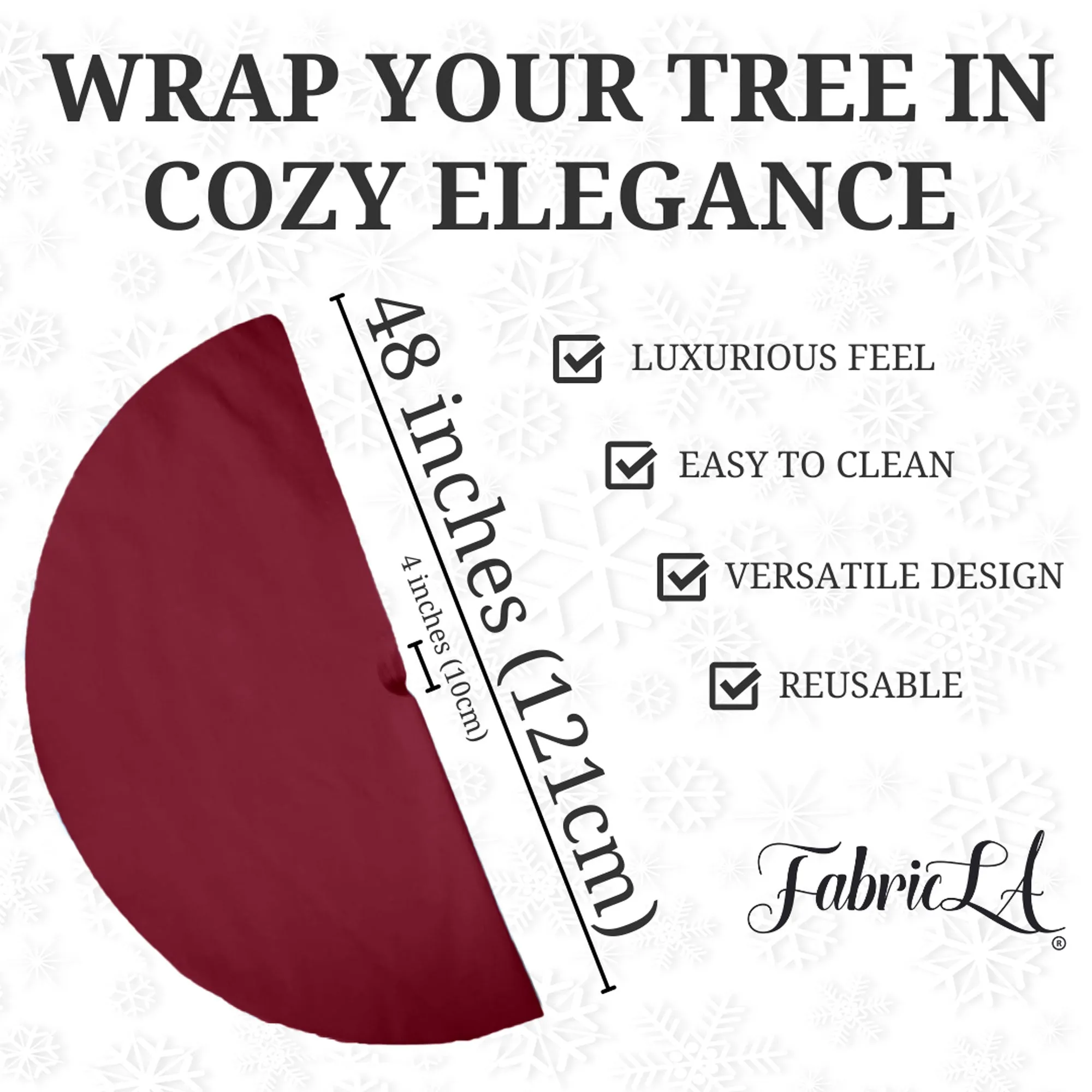 Premium Faux Fur Christmas Tree Skirt - 48 Inch | Luxurious Holiday Decorations