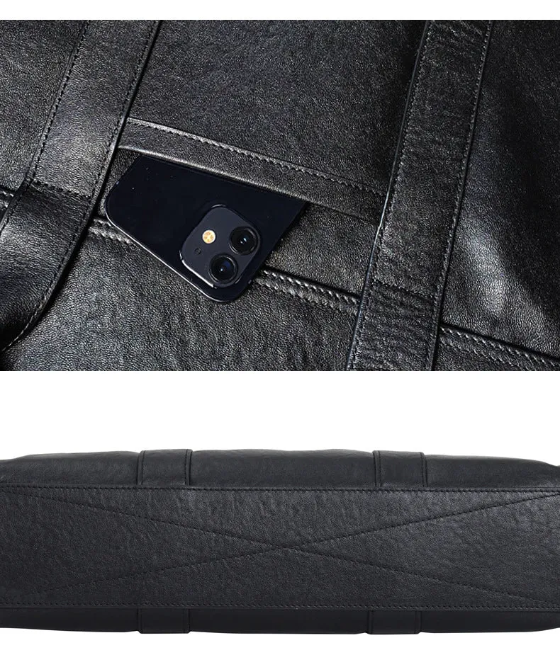 Premium Leather Mens' Suitcase Weekender | 15 Inches Leather Laptop Bag, Ladies' Briefcase, 15 Inches Laptop Bag, Men Work Tote, Business Shoulder Bag, Fashion Designer Laptop Bag Alexel Crafts