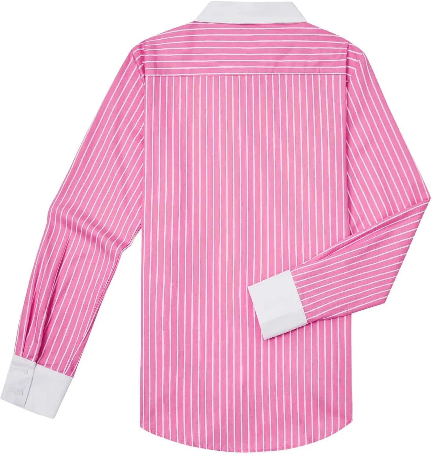 siliteelon Womens Cotton Button Down Shirts Striped Dress Shirts Pinstripes Long Sleeve Collared Blouses Colorblock Tops