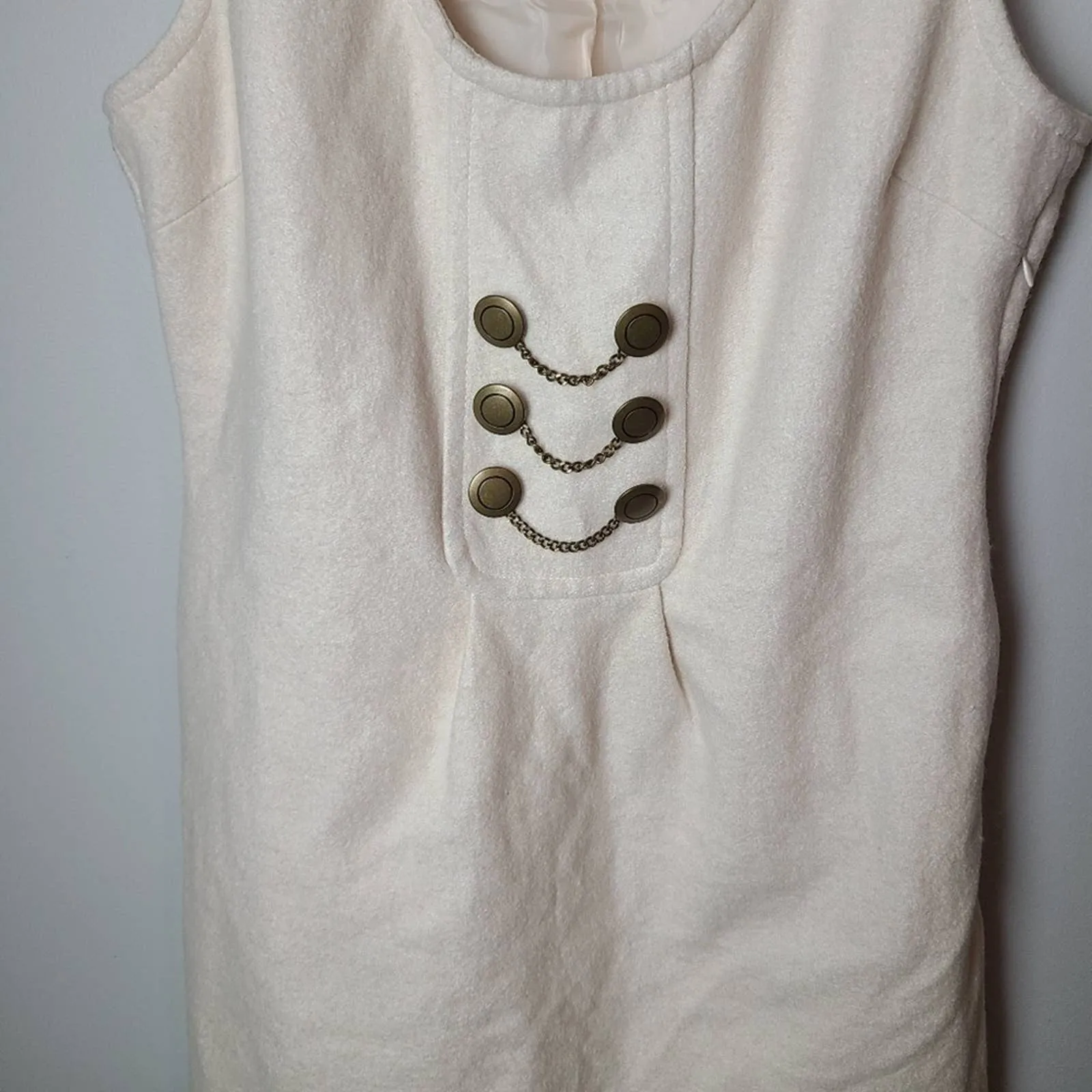 tulle Wool Military Cream Dress