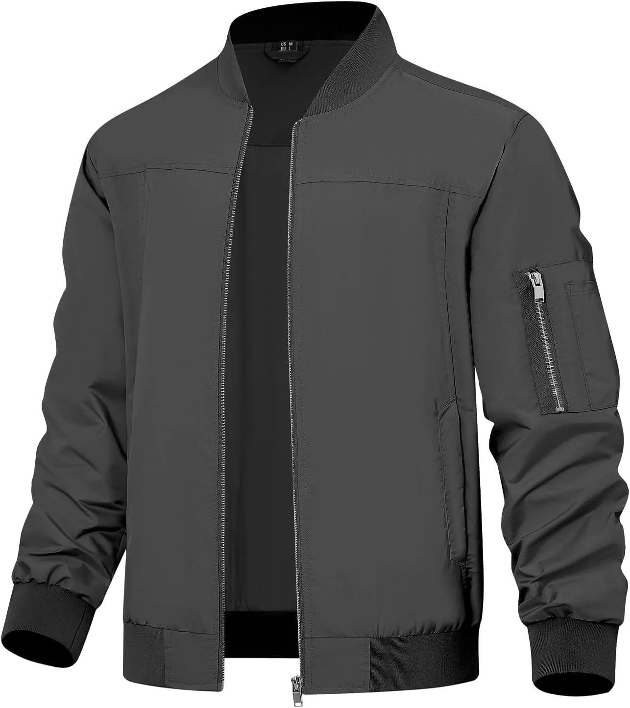 ZUTY Men's Bomber Jacket Lightweight Casual Spring Fall Windbreaker Coat with Zipper Pockets