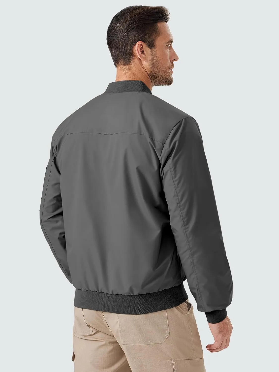ZUTY Men's Bomber Jacket Lightweight Casual Spring Fall Windbreaker Coat with Zipper Pockets